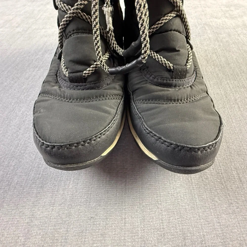 Sorel Whitney Short Lace Black Waterproof‎ Snow Boots Kids Size 3 NY1897-011